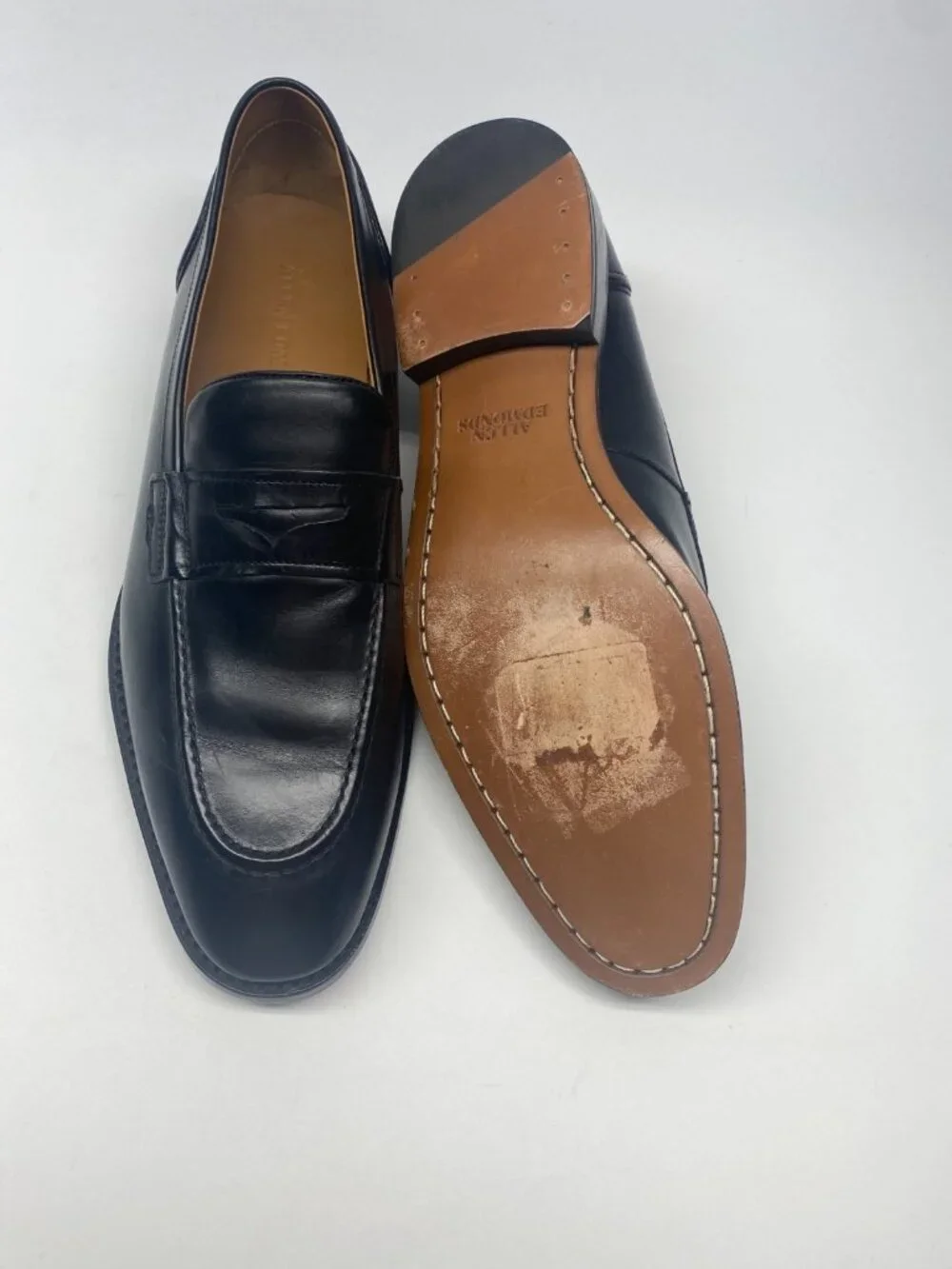 Allen Edmonds Mens RANDOLPH Slip-On Penny Loafers Black Leather Size 10.5 D
